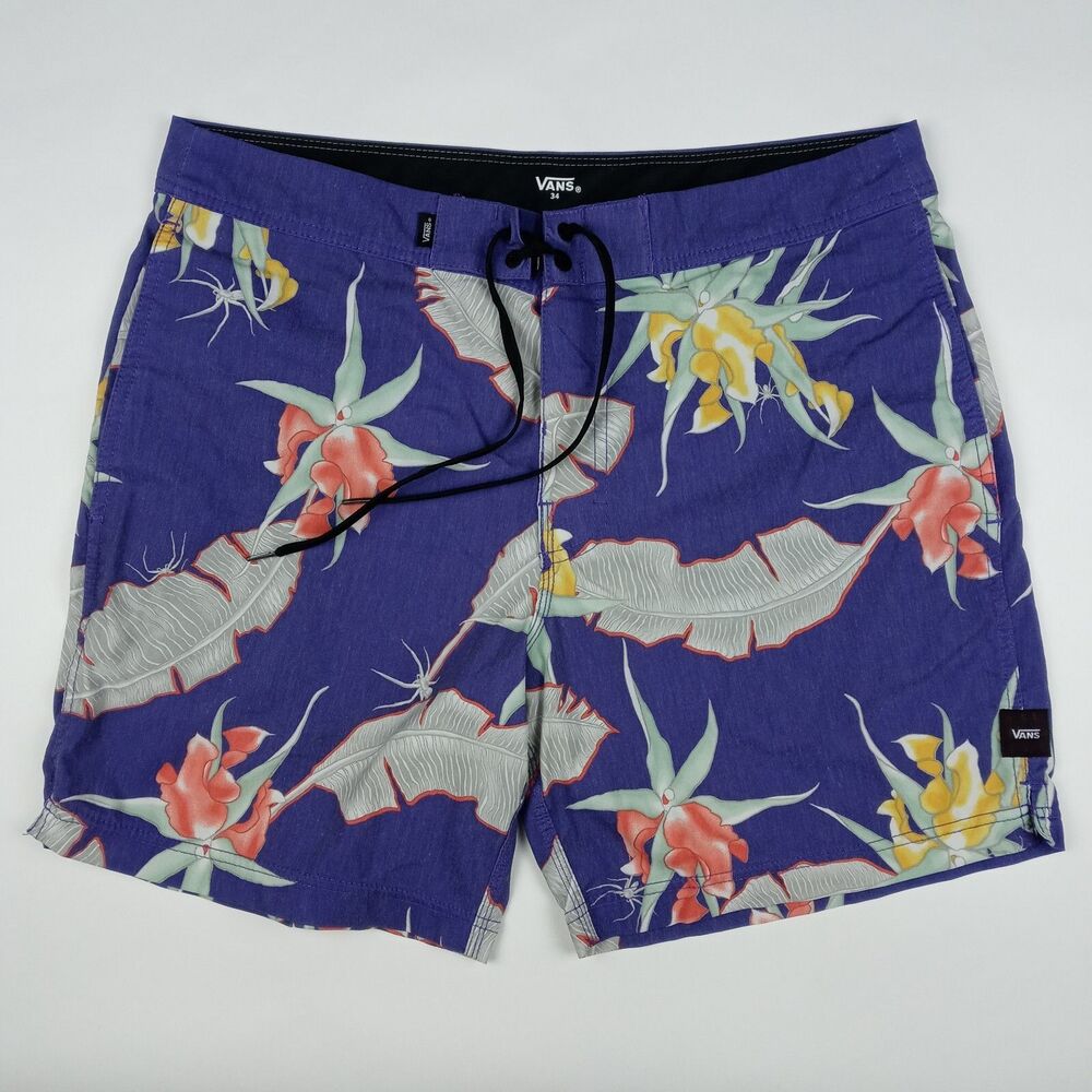 VANS Board Shorts Unlined Swimming Trunks Tropical 2019 Men's Size 34